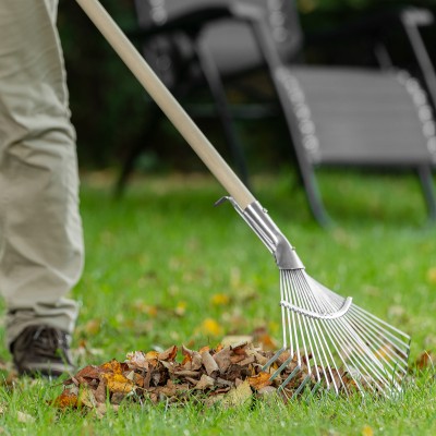 Грабли веерные стальные, 300 - 480 мм, 22 плоских зуба, оцинкованные,раздвижные, без черенка, Palisad Грабли веерные стальные, 300 - 480 мм, 22 плоских зуба, оцинкованные,раздвижные, без черенка, Palisad