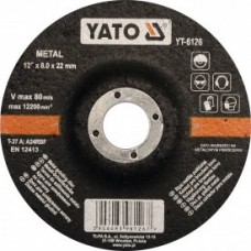 Круг для шлифования металла 125х8,0х22мм "Yato"