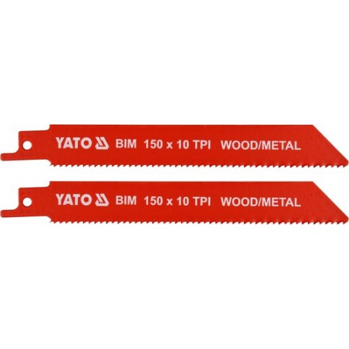 Полотна для сабельной пилы BI-METAL 150мм 10TPI (2шт) "Yato"
