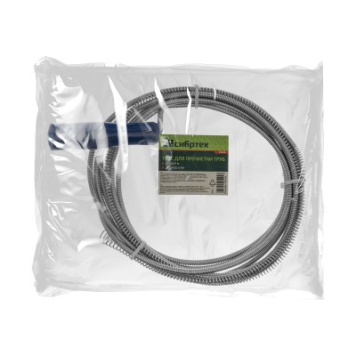 Трос для прочистки труб, L-5 м, D 6 мм Сибртех