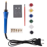 Выжигатель (набор паяльник - выжигатель), пирограф, 30Вт, 230В, 7 насадок + подставка + кисточка + краски, блистер REXANT Выжигатель (набор паяльник - выжигатель), пирограф, 30Вт, 230В, 7 насадок + подставка + кисточка + краски, блистер REXANT