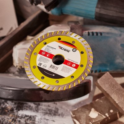 Диск алмазный отрезной Turbo 125x22,2x2,2x10мм KRANZ Диск алмазный отрезной Turbo 125x22,2x2,2x10мм KRANZ