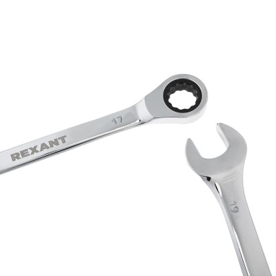 Набор ключей комбинированных трещоточных (8, 10, 13, 17, 19мм), 5 шт, CrV, зеркальное хромирование REXANT Набор ключей комбинированных трещоточных (8, 10, 13, 17, 19мм), 5 шт, CrV, зеркальное хромирование REXANT