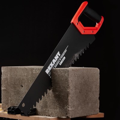 Ножовка по пенобетону 500мм, защитное покрытие, твердосплавные напайки на зубья, двухкомпонентная рукоятка REXANT Ножовка по пенобетону 500мм, защитное покрытие, твердосплавные напайки на зубья, двухкомпонентная рукоятка REXANT