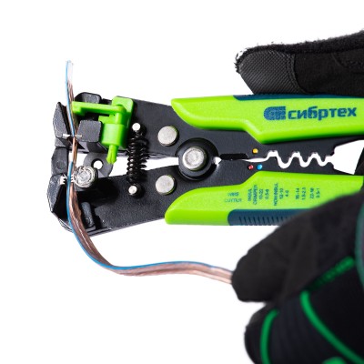 Щипцы для зачистки электропроводов, функция обрезания проводов Сибртех Щипцы для зачистки электропроводов, функция обрезания проводов Сибртех