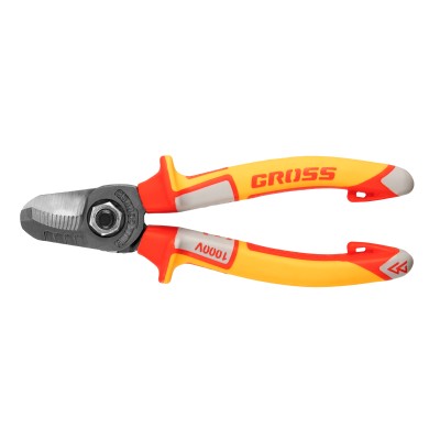 Кабелерез, диэлектрические рукоятки до 1000 В, трехкомпонентные рукоятки, 160 мм Gross Кабелерез, диэлектрические рукоятки до 1000 В, трехкомпонентные рукоятки, 160 мм Gross