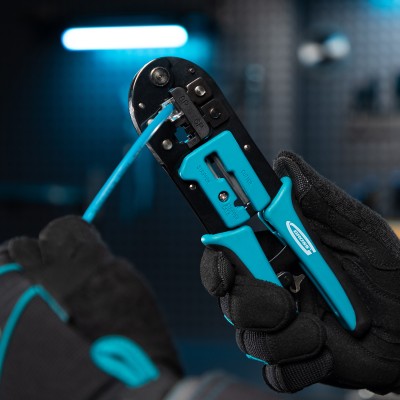 Клещи для обжима телефонных и компьютерных клемм RJ-45, 6P, 8P и RJ-11/12, 6P, 8P Gross Клещи для обжима телефонных и компьютерных клемм RJ-45, 6P, 8P и RJ-11/12, 6P, 8P Gross