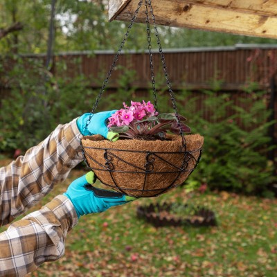 Подвесное кашпо с орнаментом, 30 см, с кокосовой корзиной Palisad Подвесное кашпо с орнаментом, 30 см, с кокосовой корзиной Palisad