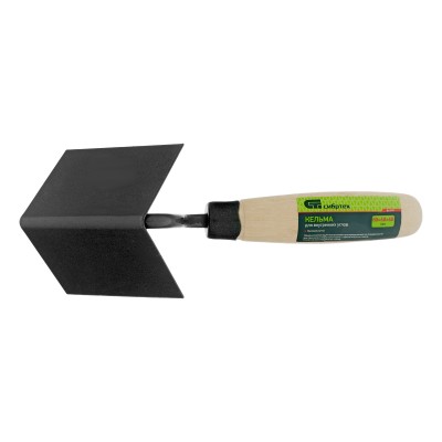 Кельма угловая, 80 х 60 х 60 мм, стальная, для внутренних углов, буковая ручка Сибртех