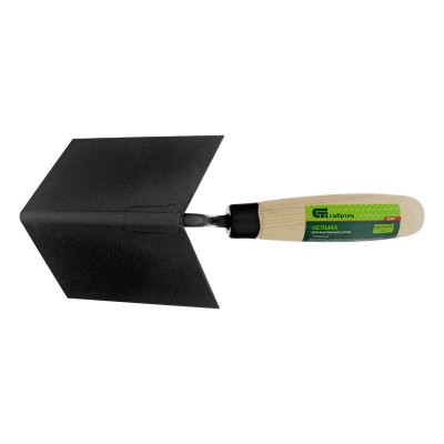 Кельма угловая, 110 х 75 х 75 мм, стальная, для внутренних углов, буковая ручка Сибртех