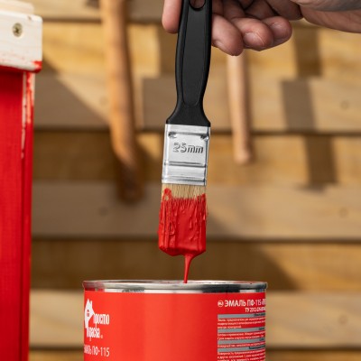 Кисть флейцевая "Стандарт", 25 х 6 мм, натуральная щетина, пластиковая ручка Сибртех Кисть флейцевая "Стандарт", 25 х 6 мм, натуральная щетина, пластиковая ручка Сибртех