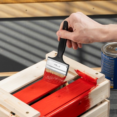 Кисть флейцевая "Стандарт", 70 х 6 мм, натуральная щетина, пластиковая ручка Сибртех