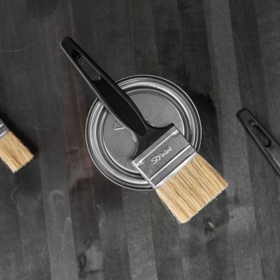 Кисть флейцевая "Стандарт", 50 х 6 мм, натуральная щетина, пластиковая ручка Сибртех