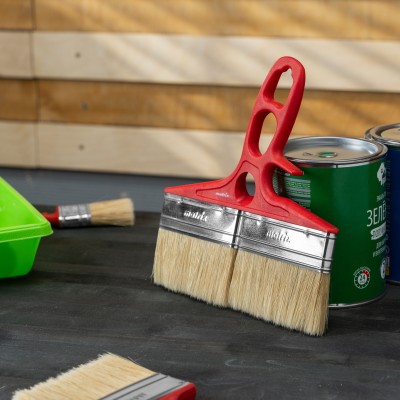 Кисть флейцевая для лаков, 200 x 12, натуральная щетина, пластиковая ручка Color line Matrix