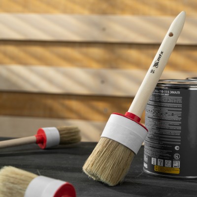 Кисть круглая №16 (55 мм) натуральная щетина, деревянная ручка MTX