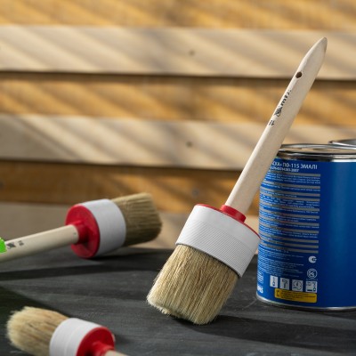 Кисть круглая №18 (60 мм) натуральная щетина, деревянная ручка MTX