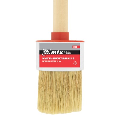 Кисть круглая №18 (60 мм) натуральная щетина, деревянная ручка MTX