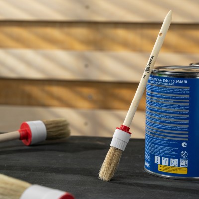 Кисть круглая № 2 (20 мм) натуральная щетина, деревянная ручка MTX