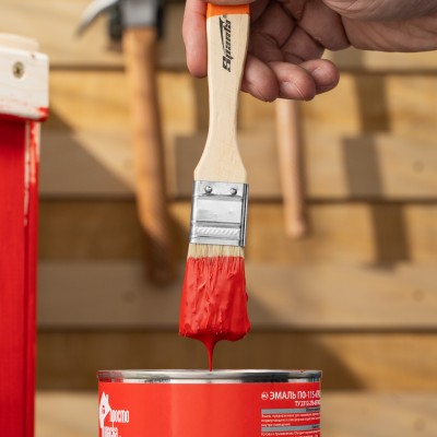 Кисть плоская Slimline 1" (25 мм) натуральная щетина, деревянная ручка Sparta