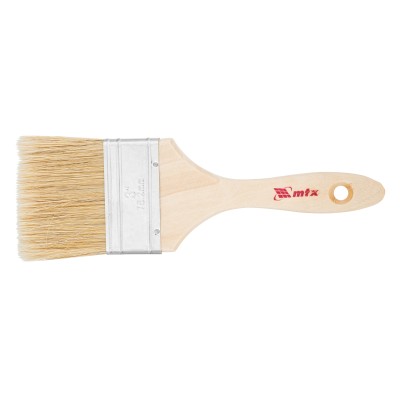 Кисть плоская "Евро" 3", натуральная щетина, деревянная ручка MTX
