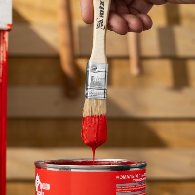 Кисть плоская "Стандарт" 3/4" (20 мм) натуральная щетина, деревянная ручка MTX