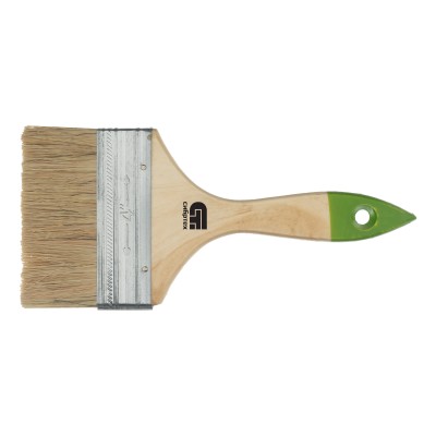 Кисть плоская 100 мм, натуральная щетина, деревянная ручка Сибртех