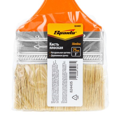 Кисть плоская Slimline 3" (75 мм) натуральная щетина, деревянная ручка Sparta Кисть плоская Slimline 3" (75 мм) натуральная щетина, деревянная ручка Sparta