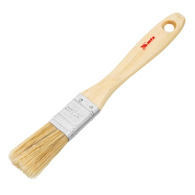 Кисть плоская "Евро" 1", натуральная щетина, деревянная ручка MTX