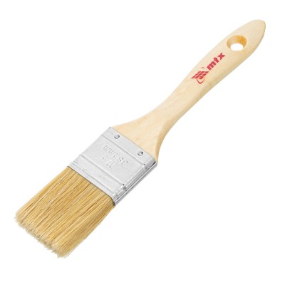 Кисть плоская "Евро" 1.5", натуральная щетина, деревянная ручка MTX