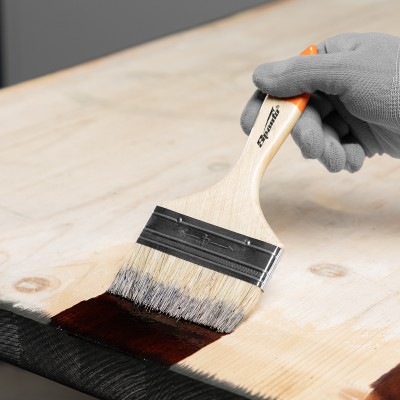 Кисть плоская Slimline 4" (100 мм) натуральная щетина, деревянная ручка Sparta