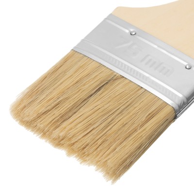 Кисть плоская "Стандарт" 3" (75 мм) натуральная щетина, деревянная ручка MTX