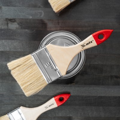 Кисть плоская "Стандарт" 3" (75 мм) натуральная щетина, деревянная ручка MTX