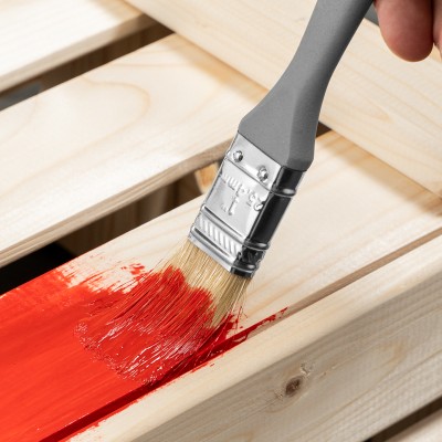 Кисть плоская "Евро" 1", натуральная щетина, пластмассовая ручка MTX