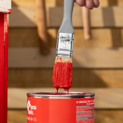 Кисть плоская "Евро" 1", натуральная щетина, пластмассовая ручка MTX