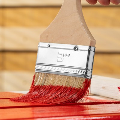 Кисть плоская "Стандарт" 3" (75 мм) натуральная щетина, деревянная ручка MTX