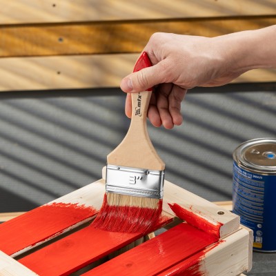 Кисть плоская "Стандарт" 3" (75 мм) натуральная щетина, деревянная ручка MTX