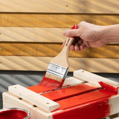 Кисть плоская "Стандарт" 3" (75 мм) натуральная щетина, деревянная ручка MTX