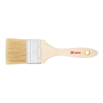 Кисть плоская "Евро" 2.5", натуральная щетина, деревянная ручка MTX