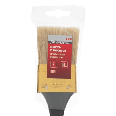 Кисть плоская "Профи" 2", натуральная щетина, деревянная ручка MTX Кисть плоская "Профи" 2", натуральная щетина, деревянная ручка MTX