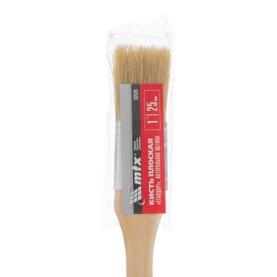 Кисть плоская "Стандарт" 1" (25 мм) натуральная щетина, деревянная ручка MTX