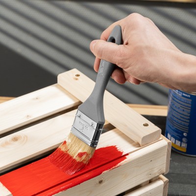 Кисть плоская "Евро" 2", натуральная щетина, пластмассовая ручка MTX