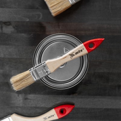 Кисть плоская "Стандарт" 1" (25 мм) натуральная щетина, деревянная ручка MTX