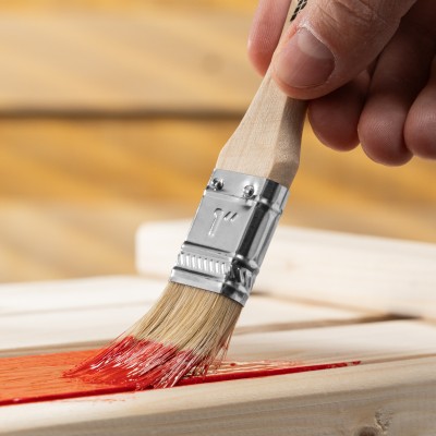 Кисть плоская "Стандарт" 1" (25 мм) натуральная щетина, деревянная ручка MTX