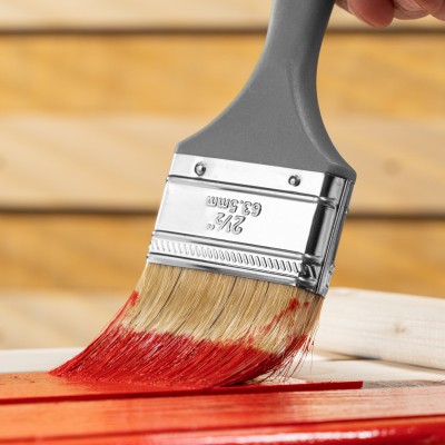 Кисть плоская "Евро" 2.5", натуральная щетина, пластмассовая ручка MTX