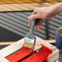 Кисть плоская "Евро" 2.5", натуральная щетина, пластмассовая ручка MTX