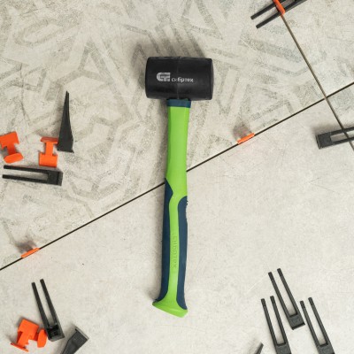 Киянка резиновая, 225 г, черная резина, фибергласовая рукоятка Сибртех