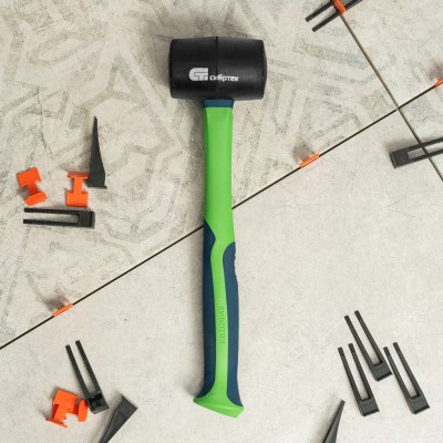 Киянка резиновая, 450 г, черная резина, фибергласовая рукоятка Сибртех