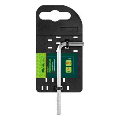 Ключ имбусовый HEX, 4 мм, 45x, закаленный, никель Сибртех Ключ имбусовый HEX, 4 мм, 45x, закаленный, никель Сибртех