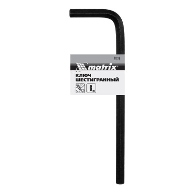 Ключ имбусовый HEX, 6 мм, CrV Matrix