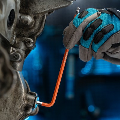 Набор ключей имбусовых HEX, 1.5-10 мм, S2, 9 шт, магнит, экстра-длинные с шаром, хром/краска Gross